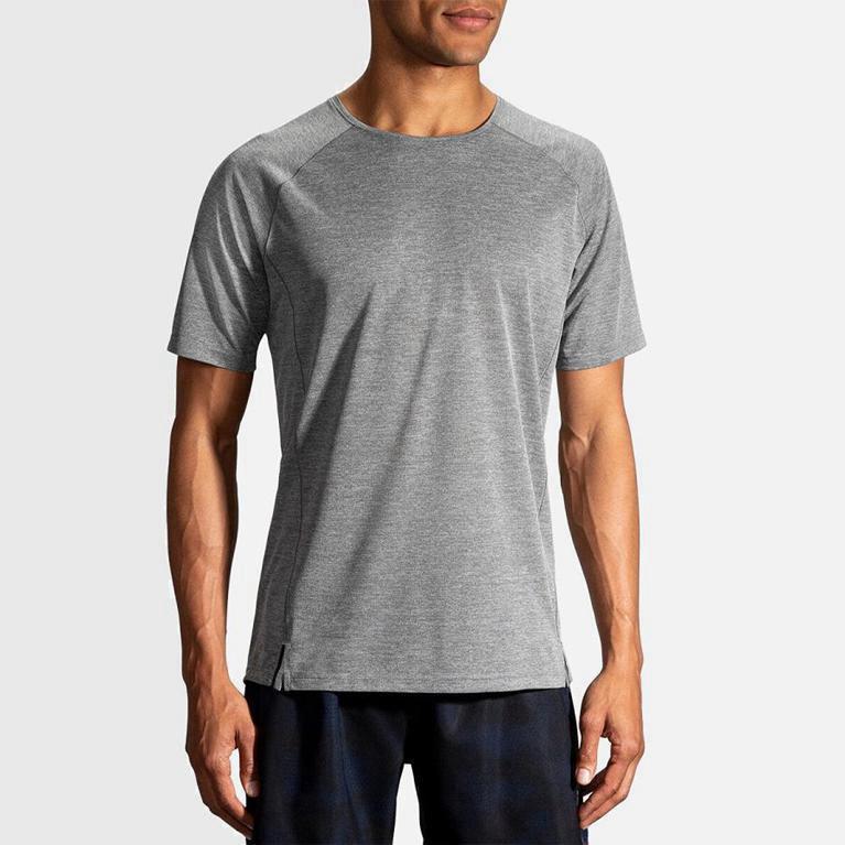 Brooks Ghost Mens Short Sleeve Running Shirt - Grey - Philippines (762380UTA)